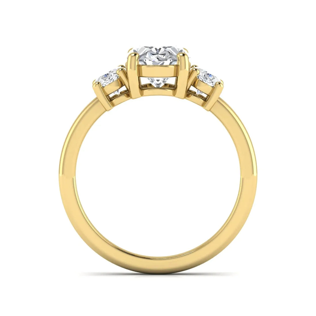OctaPearl 2.5 ct Oval Cut Three Stone Lab Grown Diamond Engagement Ring