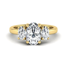 OctaPearl 2.5 ct Oval Cut Three Stone Lab Grown Diamond Engagement Ring