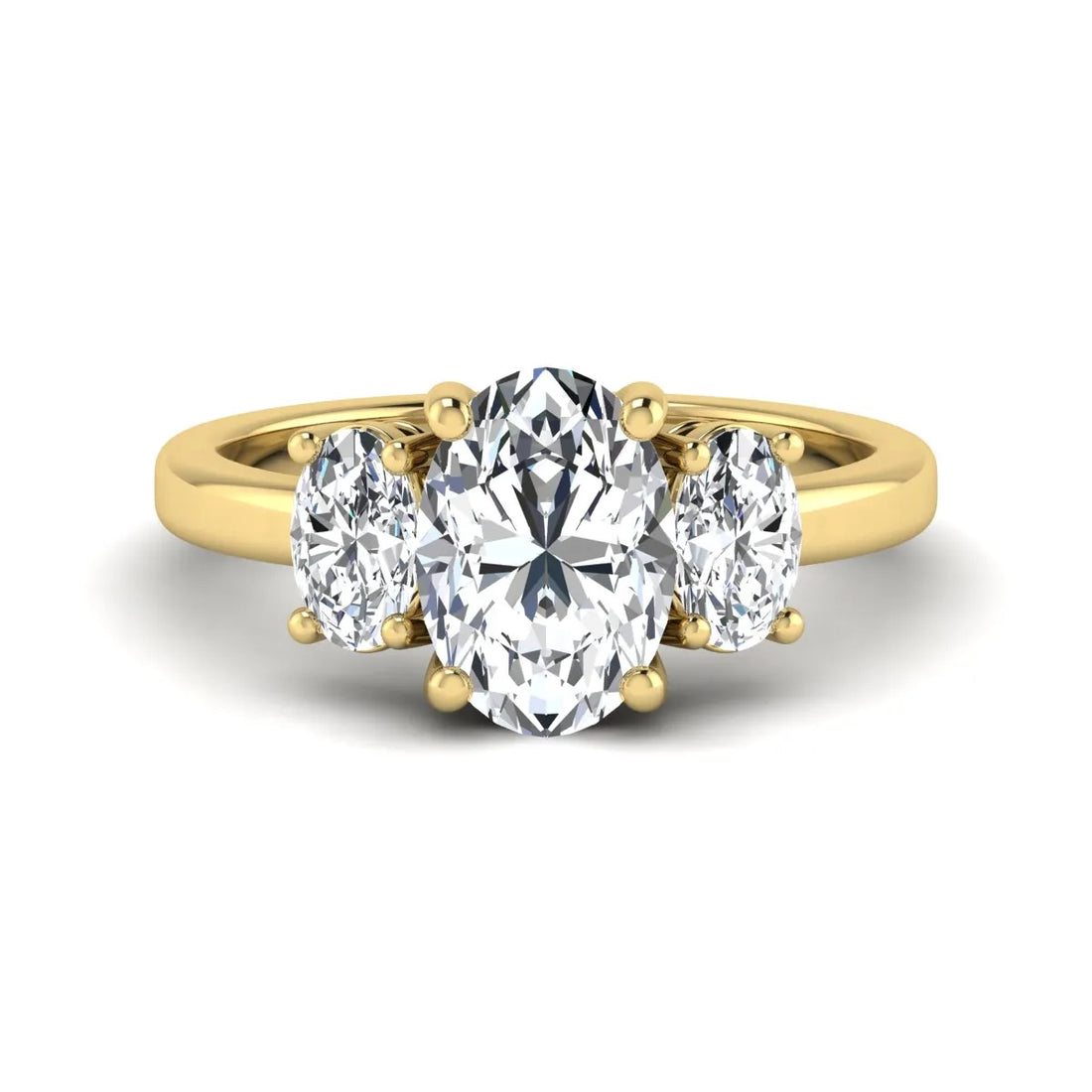 OctaPearl 2.5 ct Oval Cut Three Stone Lab Grown Diamond Engagement Ring