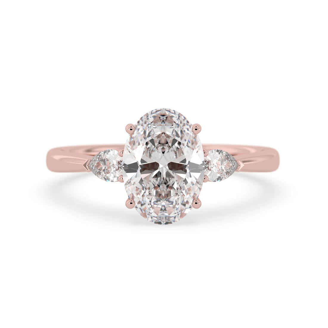 OctaPearl 2 ct Oval Three Stone Lab Grown Diamond Engagement Ring
