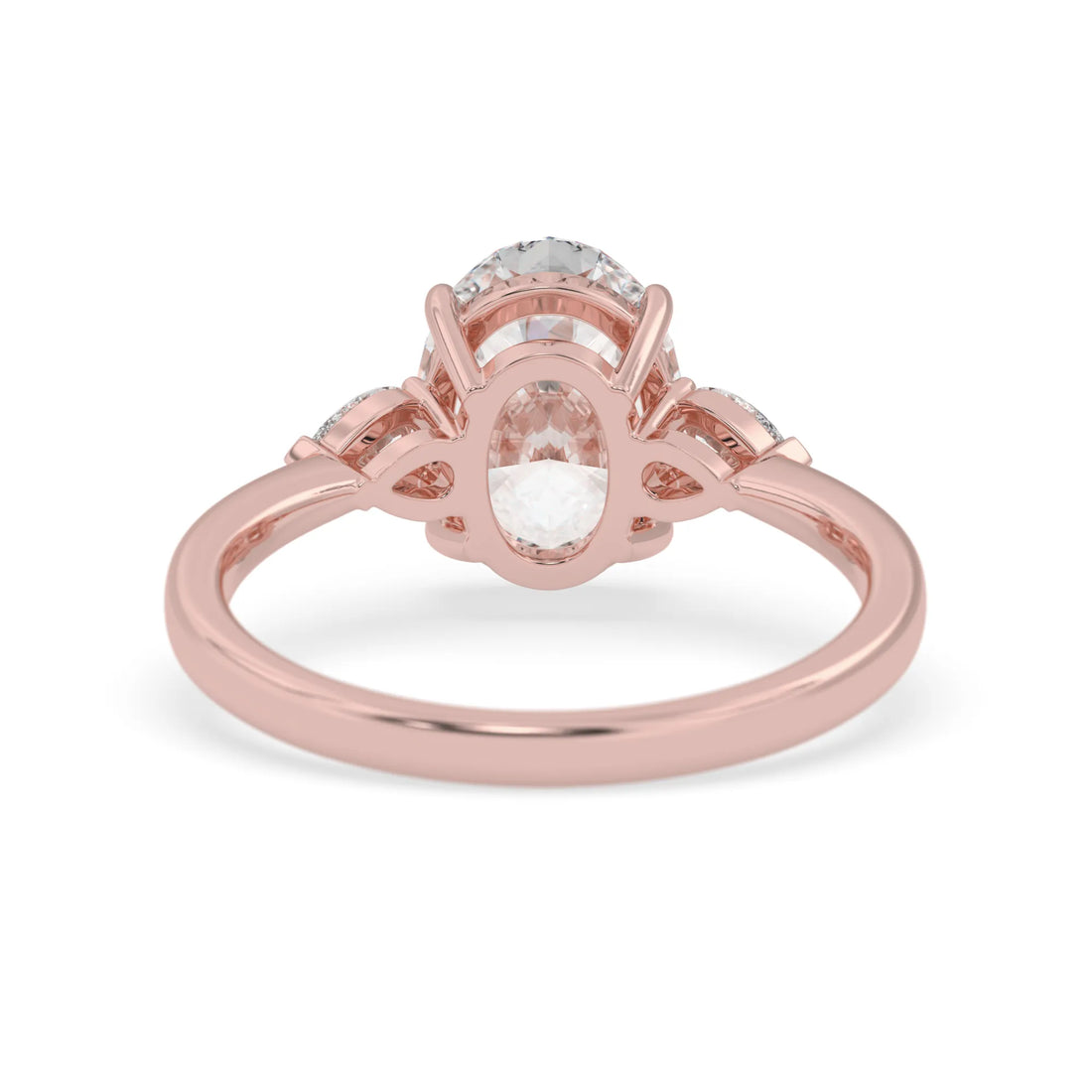 OctaPearl 2 ct Oval Three Stone Lab Grown Diamond Engagement Ring