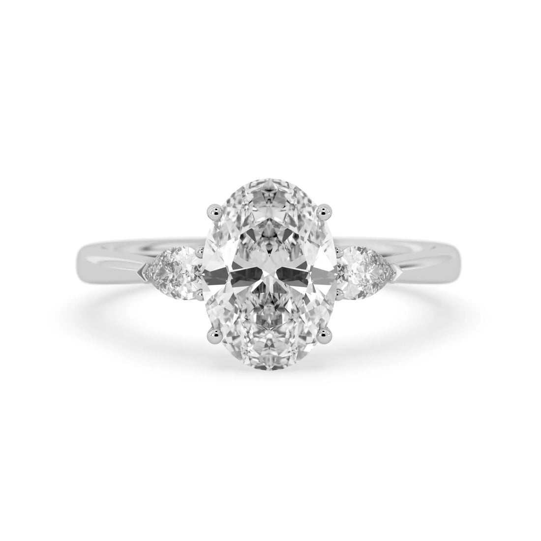 OctaPearl 2 ct Oval Three Stone Lab Grown Diamond Engagement Ring