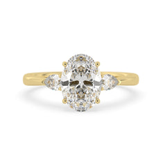 OctaPearl 2 ct Oval Three Stone Lab Grown Diamond Engagement Ring
