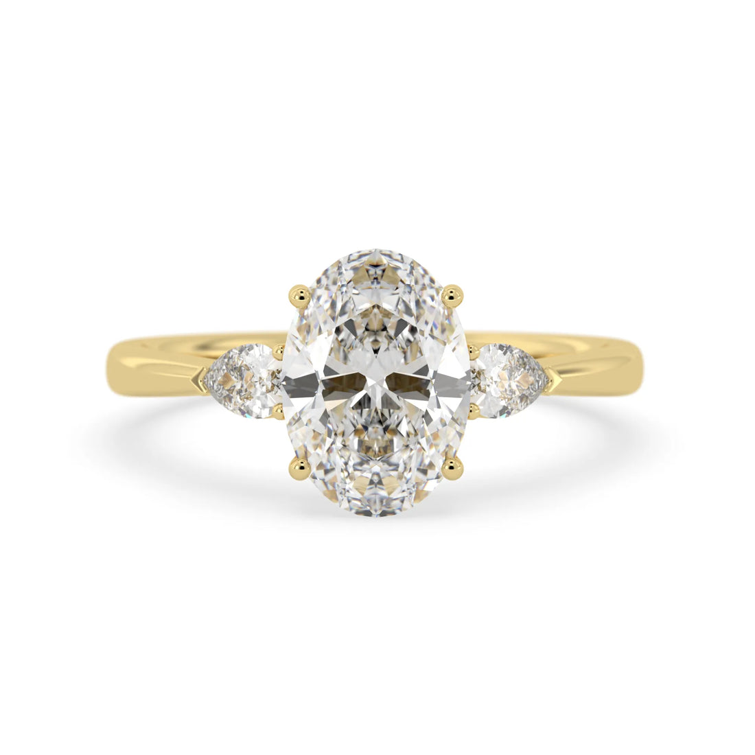 OctaPearl 2 ct Oval Three Stone Lab Grown Diamond Engagement Ring