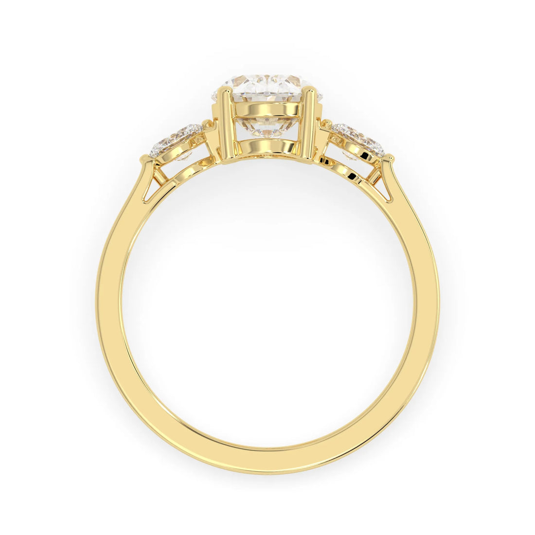 OctaPearl 2.5 ct Oval Cut Lab Grown Diamond Three Stone Engagement Ring