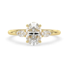 OctaPearl 2.5 ct Oval Lab Grown Diamond Three Stone Engagement Ring