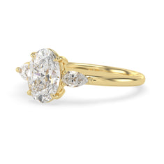 OctaPearl 2.5 ct Oval Lab Grown Diamond Three Stone Engagement Ring - alternate view