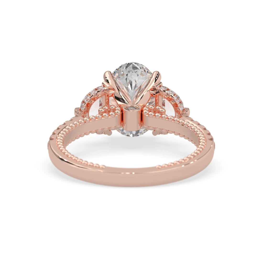 OctaPearl 2.00 ct Oval Three Stone Pavé Lab Grown Diamond Engagement Ring