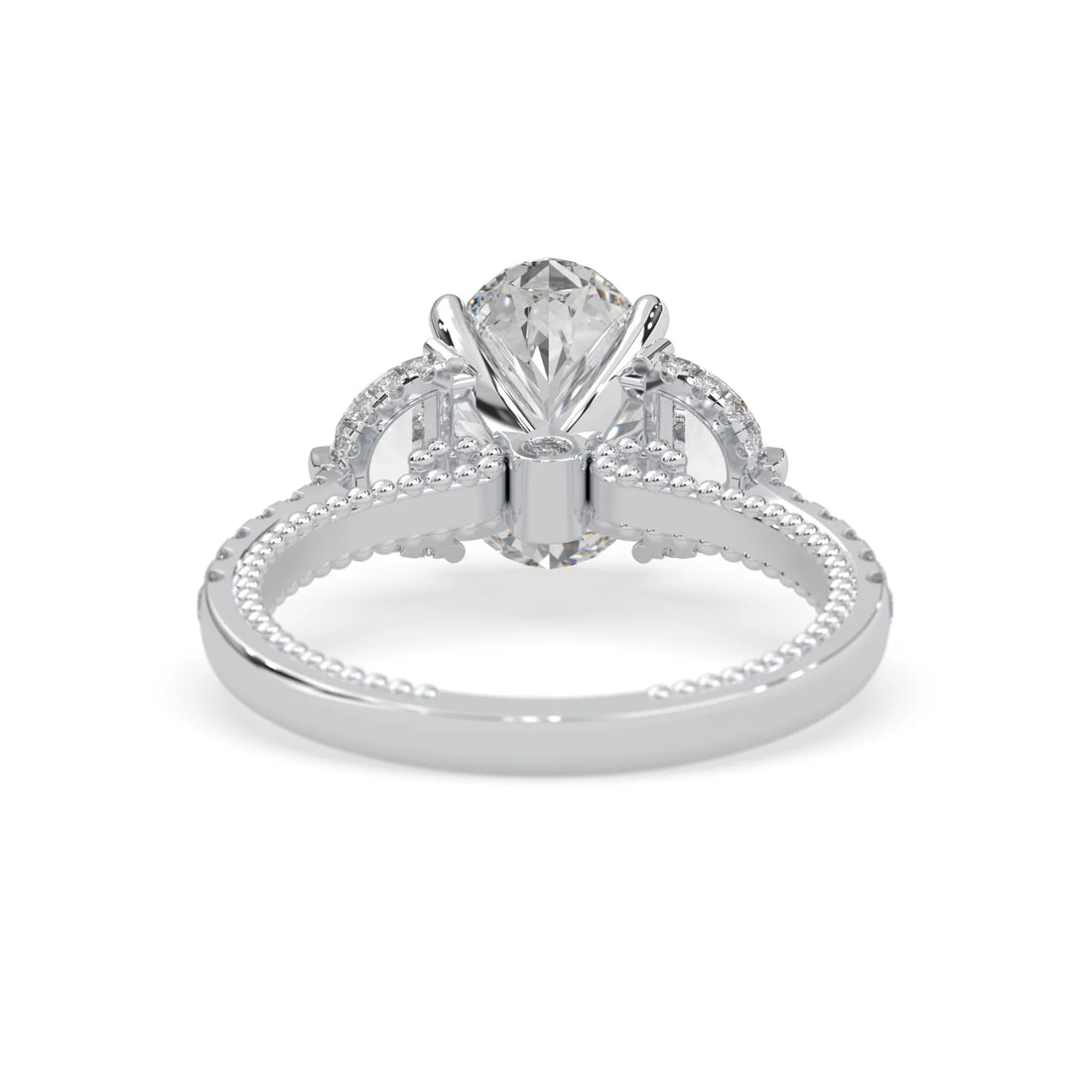 OctaPearl 2.00 ct Oval Three Stone Pavé Lab Grown Diamond Engagement Ring