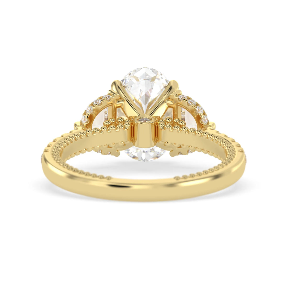 OctaPearl 2.00 ct Oval Three Stone Pavé Lab Grown Diamond Engagement Ring