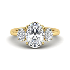 OctaPearl 3 ct Oval Three Stone Prong Set Lab Grown Diamond Engagement Ring