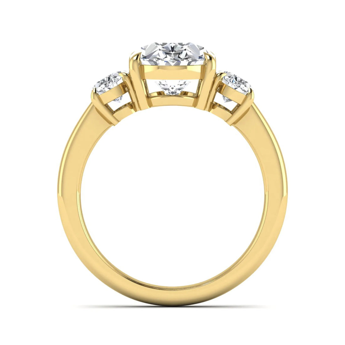 OctaPearl 3 ct Oval Three Stone Prong Set Lab Grown Diamond Engagement Ring
