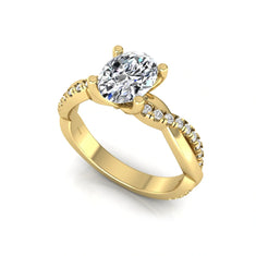 OctaPearl 1 ct Oval Twisted Accent Lab Grown Diamond Engagement Ring - alternate view