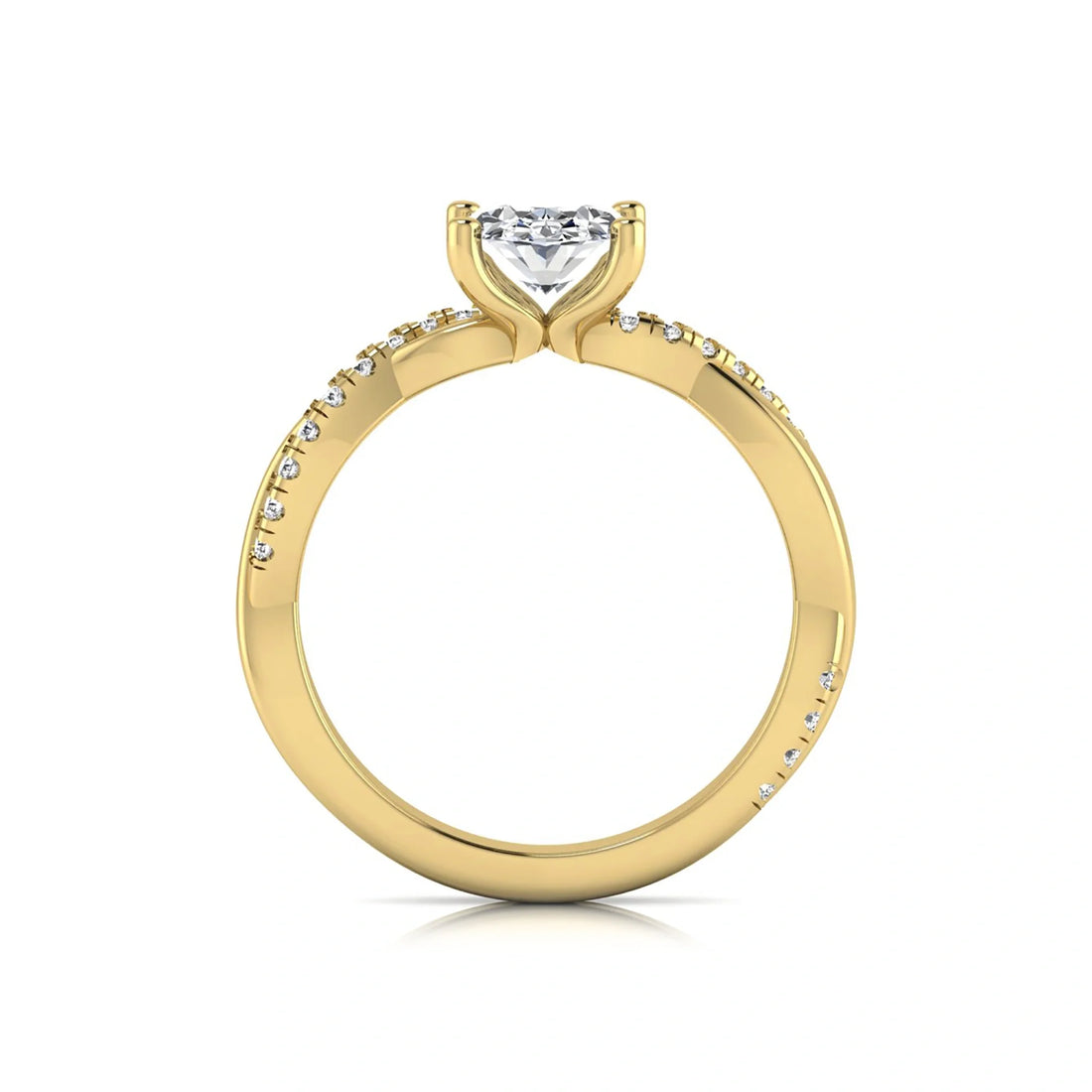 OctaPearl 1 ct Oval Twisted Accent Lab Grown Diamond Engagement Ring