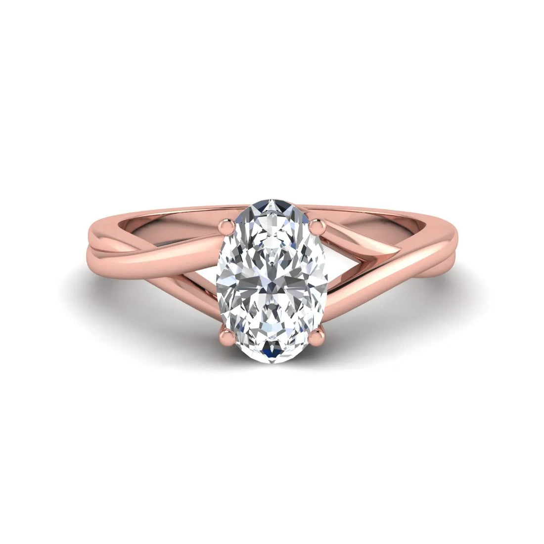 OctaPearl 1.5 ct Oval Twisted Shank Solitaire Lab Grown Diamond Engagement Ring