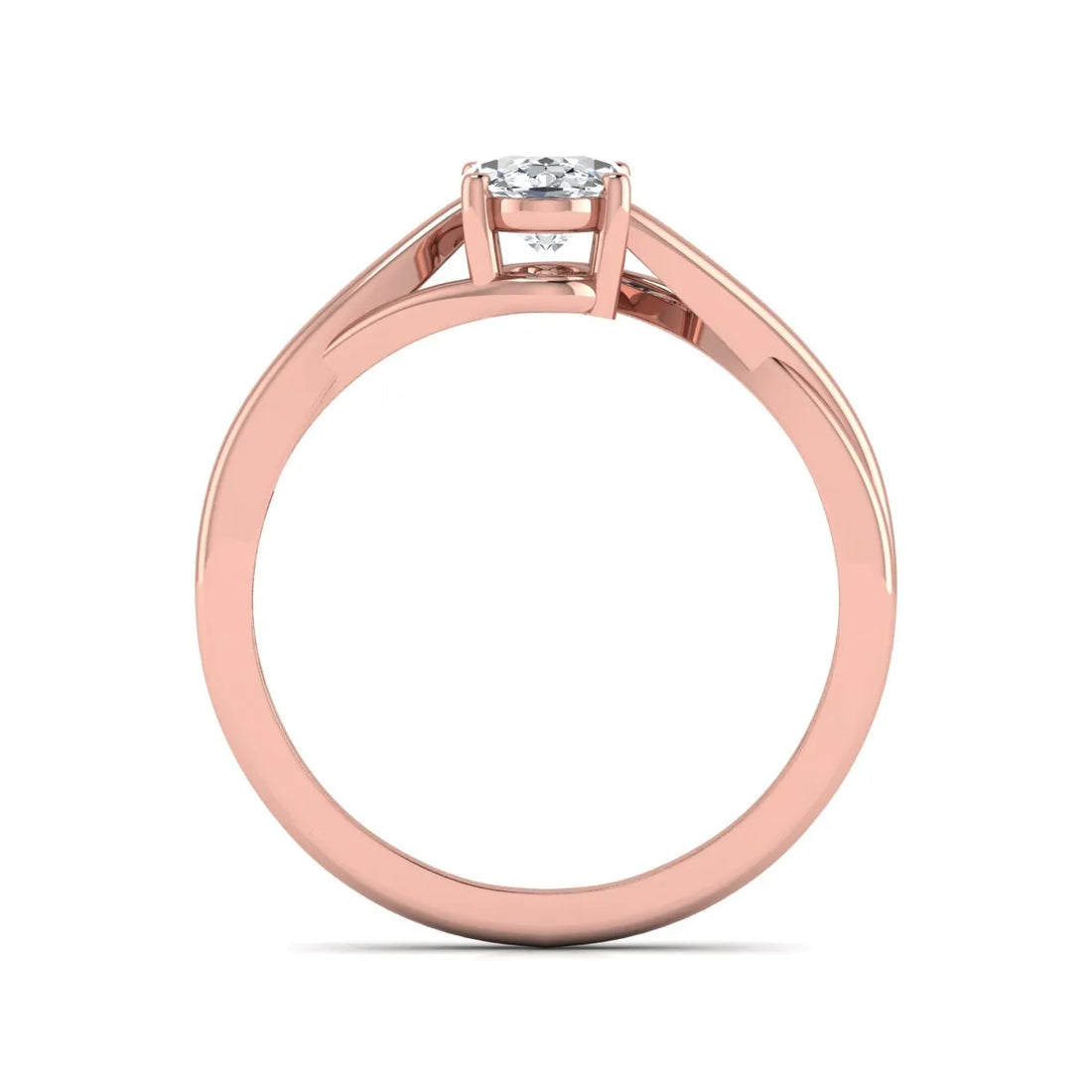 OctaPearl 1.5 ct Oval Twisted Shank Solitaire Lab Grown Diamond Engagement Ring