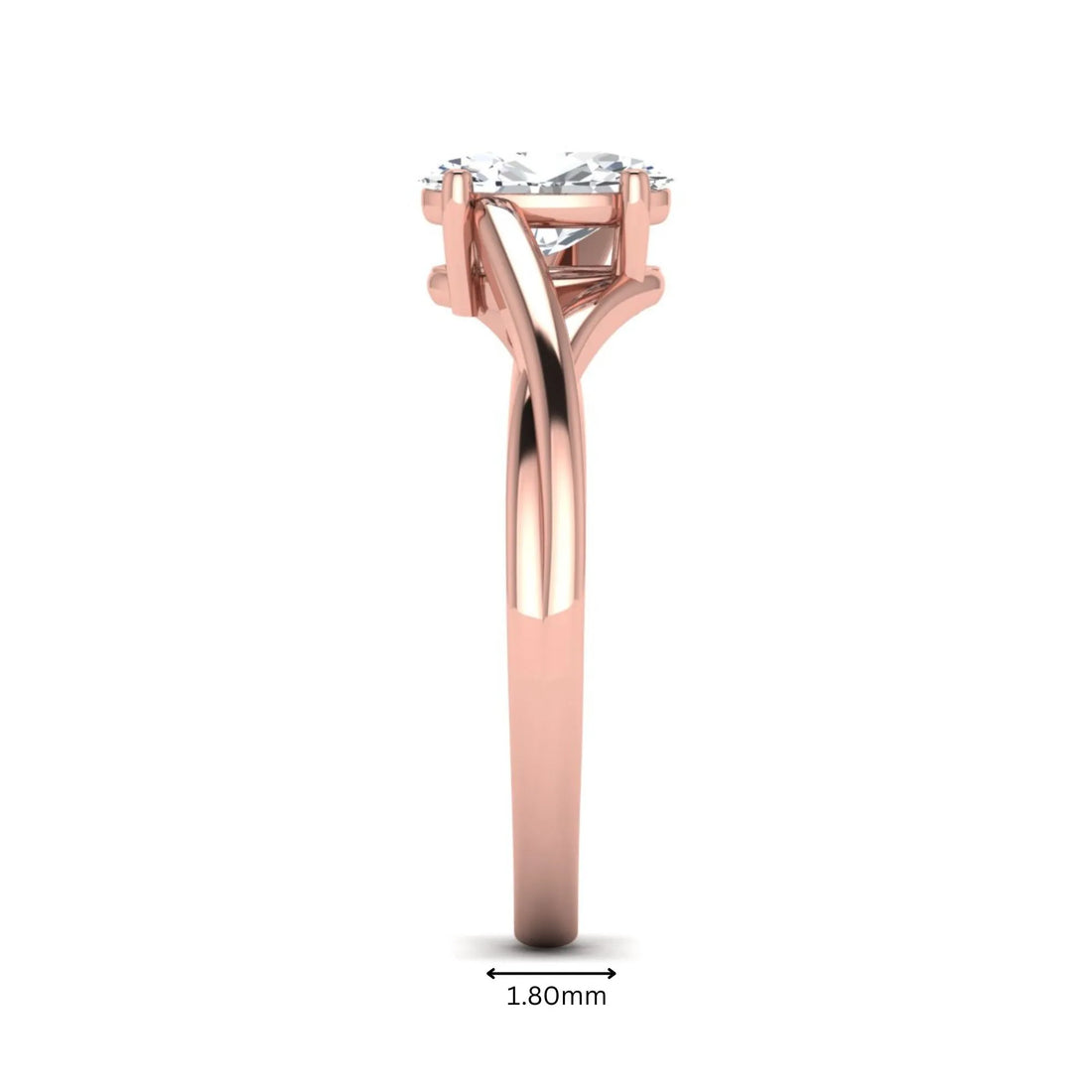 OctaPearl 1.5 ct Oval Twisted Shank Solitaire Lab Grown Diamond Engagement Ring