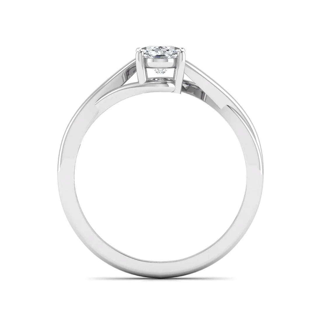 OctaPearl 1.5 ct Oval Twisted Shank Solitaire Lab Grown Diamond Engagement Ring
