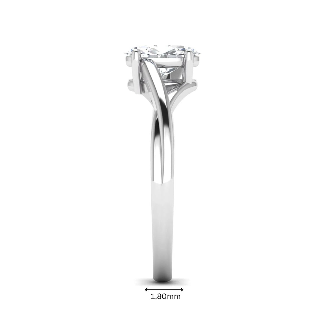 OctaPearl 1.5 ct Oval Twisted Shank Solitaire Lab Grown Diamond Engagement Ring