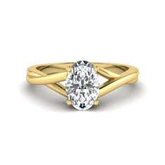 OctaPearl 1.5 ct Oval Twisted Shank Solitaire Lab Grown Diamond Engagement Ring