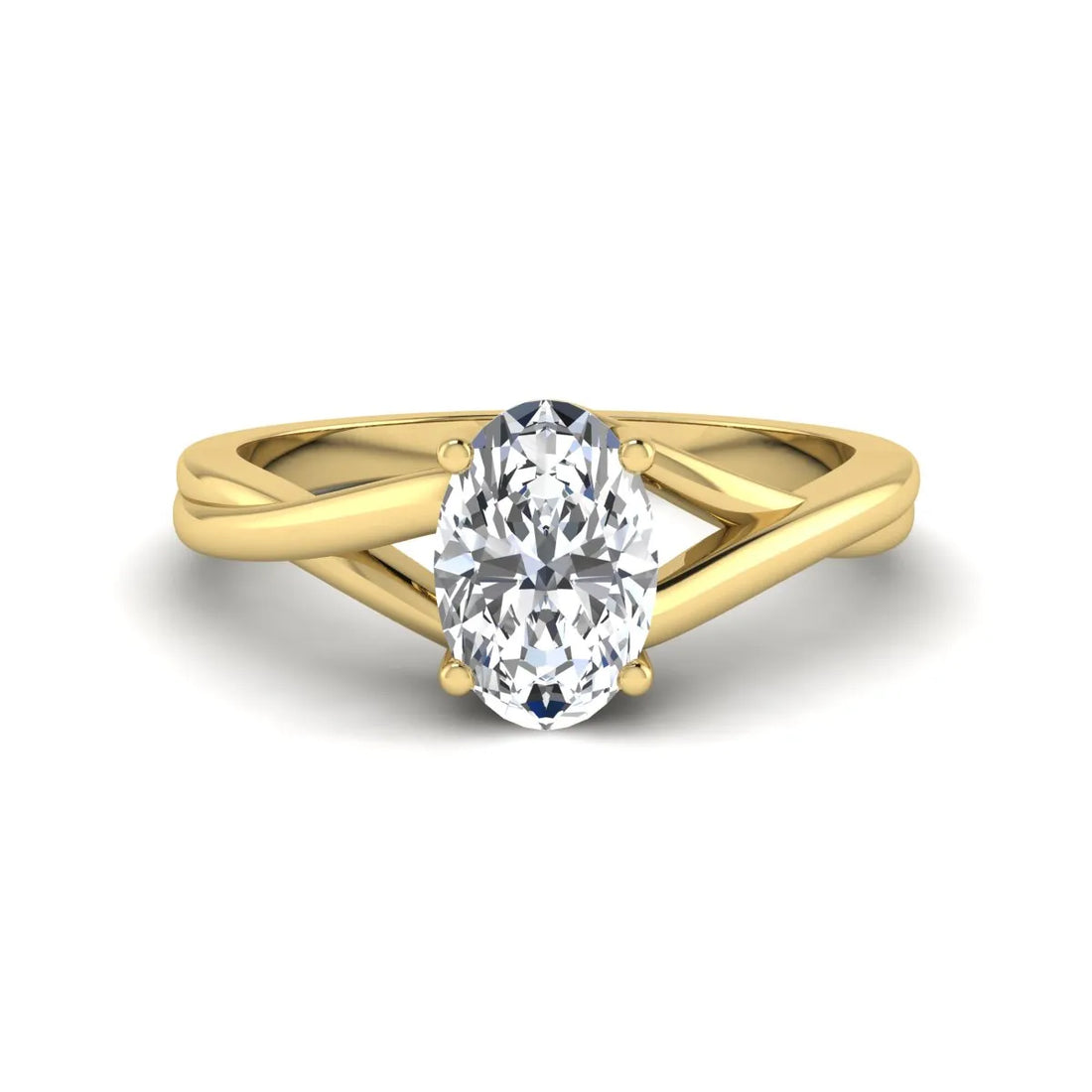OctaPearl 1.5 ct Oval Twisted Shank Solitaire Lab Grown Diamond Engagement Ring