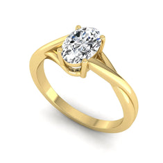 OctaPearl 1.5 ct Oval Twisted Shank Solitaire Lab Grown Diamond Engagement Ring - alternate view