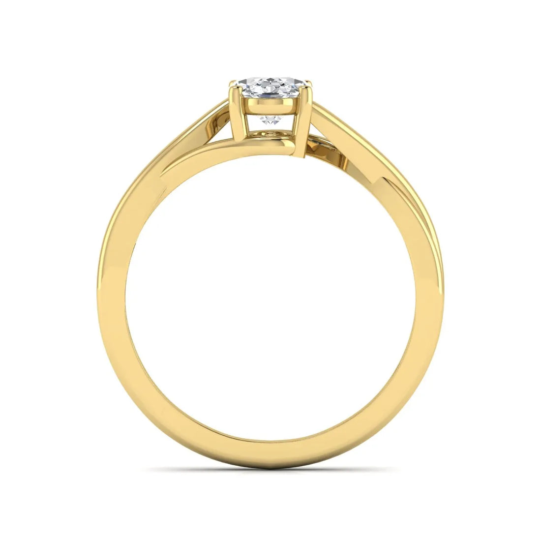 OctaPearl 1.5 ct Oval Twisted Shank Solitaire Lab Grown Diamond Engagement Ring