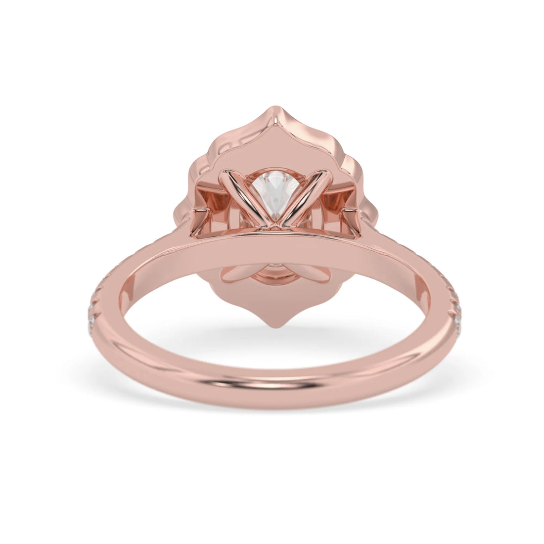 OctaPearl 1 ct Oval Vintage Halo Lab Grown Diamond Pavé Engagement Ring