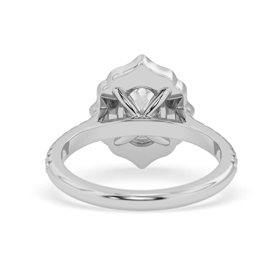 OctaPearl 1 ct Oval Vintage Halo Lab Grown Diamond Pavé Engagement Ring