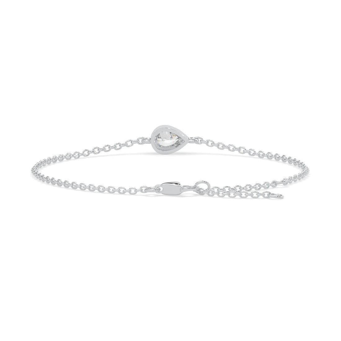 OctaPearl Pear Bezel Set Lab Grown Diamond Solitaire Bracelet