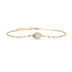 OctaPearl Pear Bezel Set Lab Grown Diamond Solitaire Bracelet