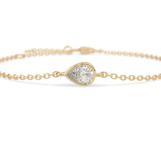 OctaPearl Pear Bezel Set Lab Grown Diamond Solitaire Bracelet - alternate view