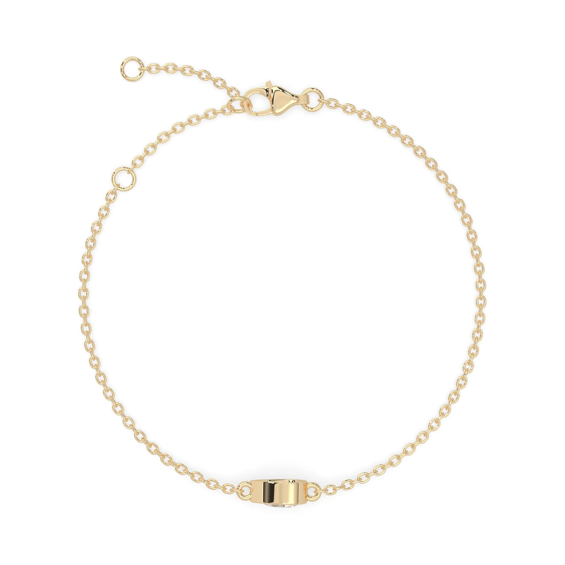 OctaPearl Pear Bezel Set Lab Grown Diamond Solitaire Bracelet