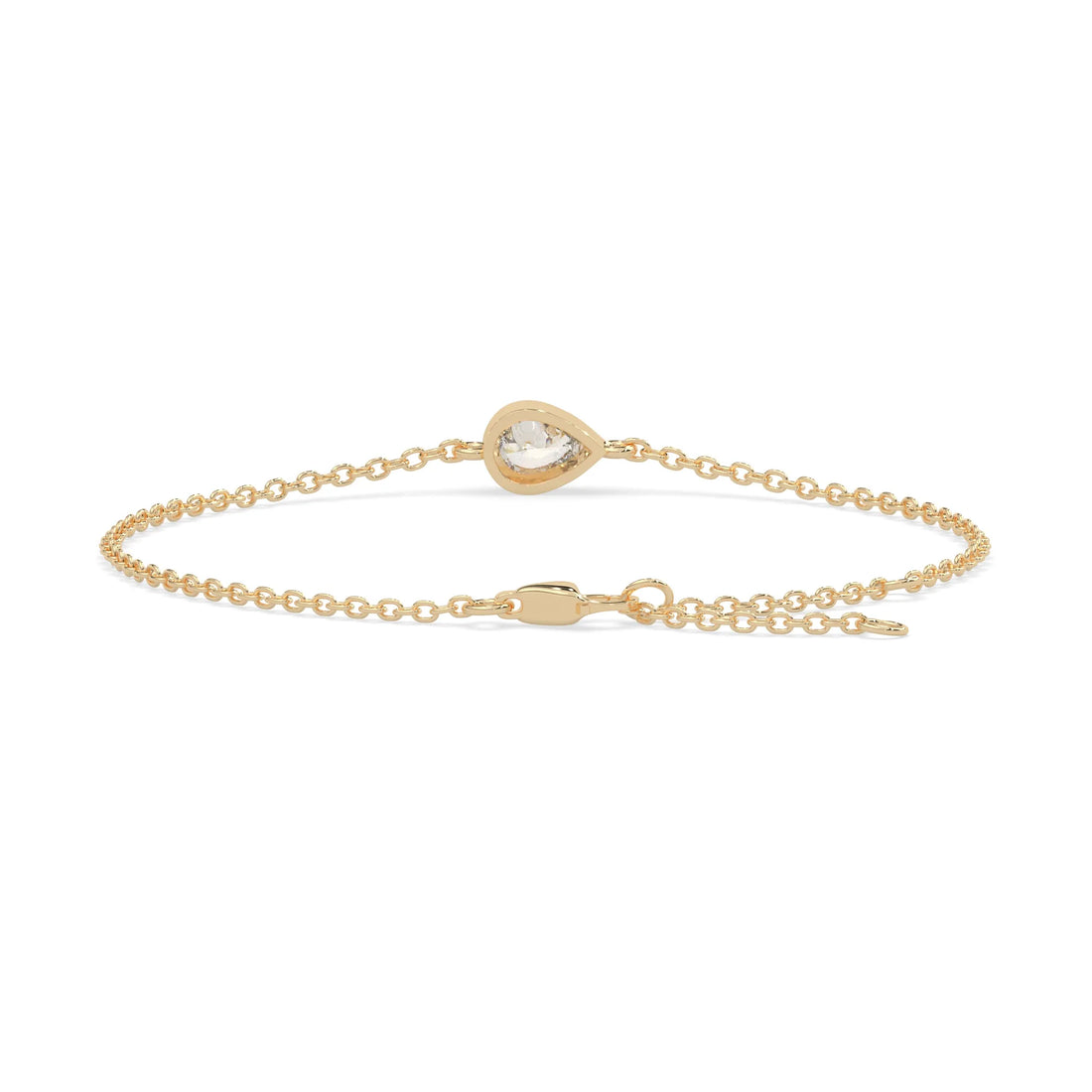 OctaPearl Pear Bezel Set Lab Grown Diamond Solitaire Bracelet