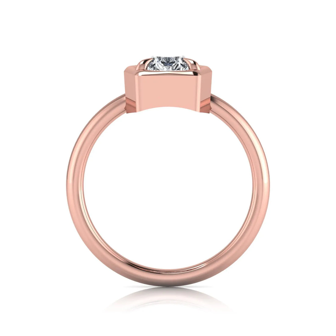 OctaPearl 2 ct Pear Bezel Prong Set Lab Grown Diamond Solitaire Engagement Ring