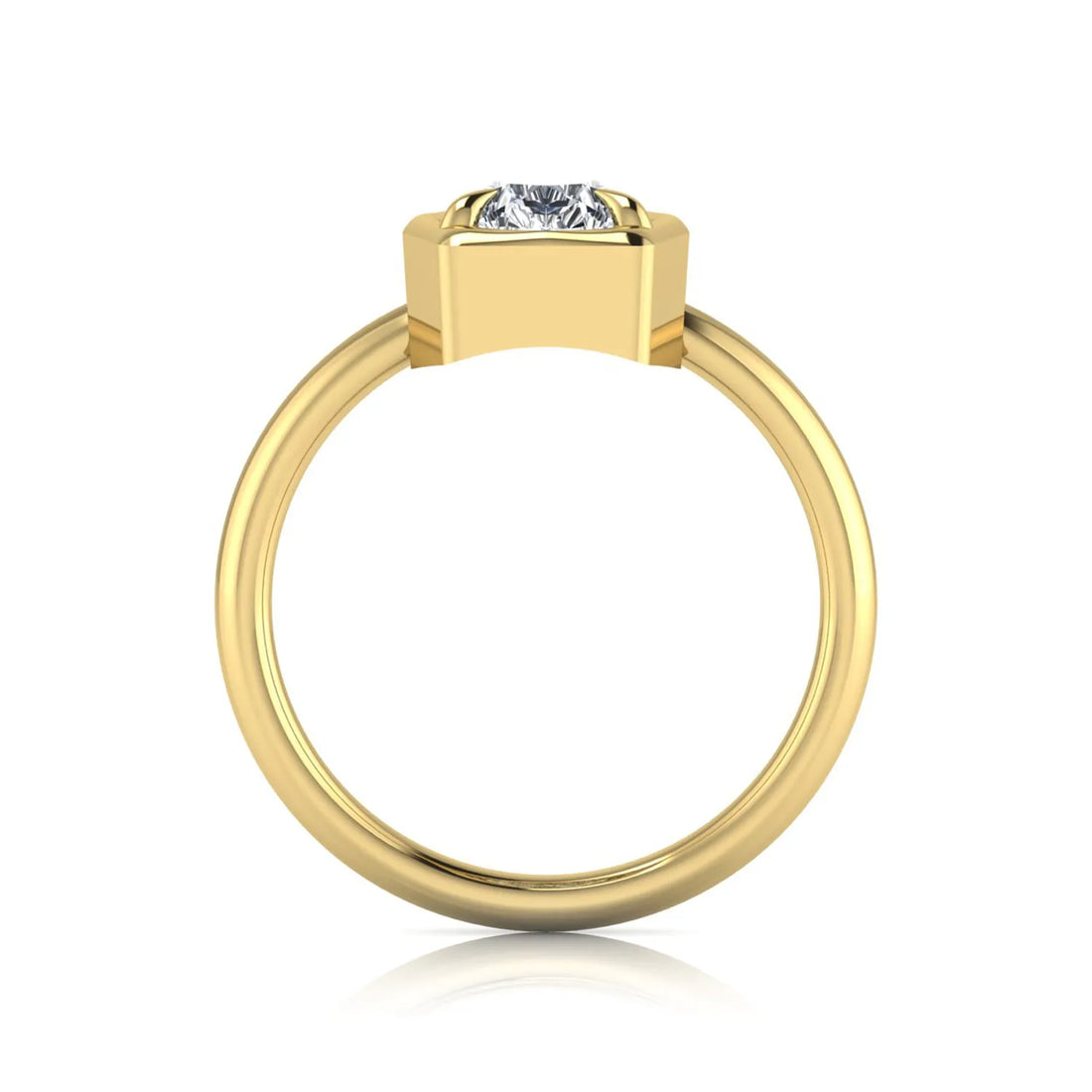 OctaPearl 2 ct Pear Bezel Prong Set Lab Grown Diamond Solitaire Engagement Ring