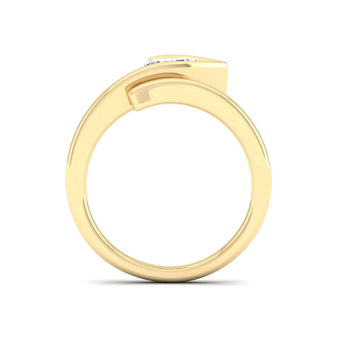 OctaPearl 1 ct Pear Bezel Set Lab Grown Diamond Bypass Engagement Ring
