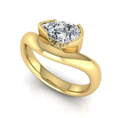 1.5 ct Pear Bezel Set Lab Grown Diamond Solitaire Engagement Ring - alternate view
