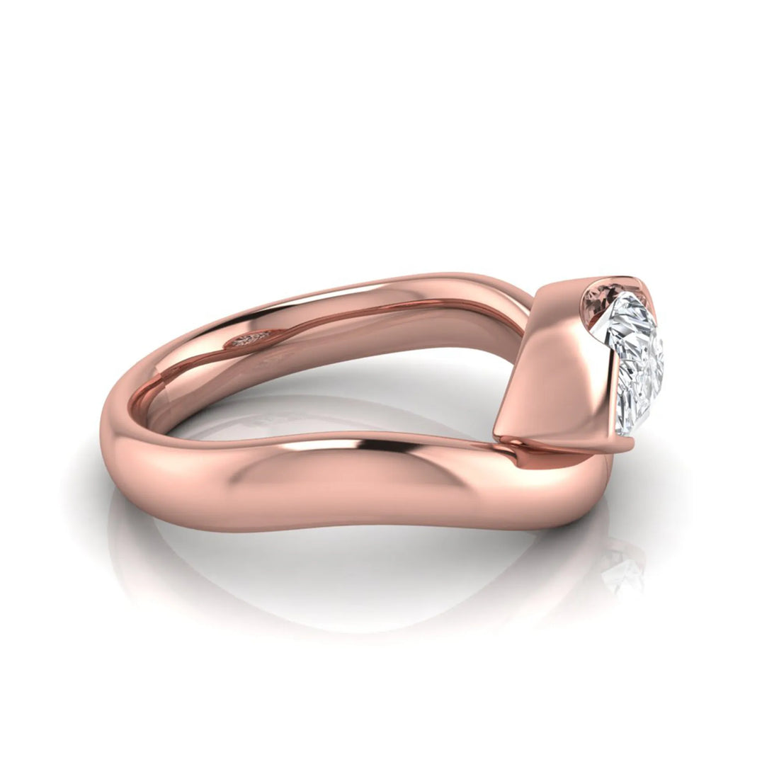 OctaPearl 1.5 ct Pear Bezel Set Lab Grown Diamond Solitaire Engagement Ring