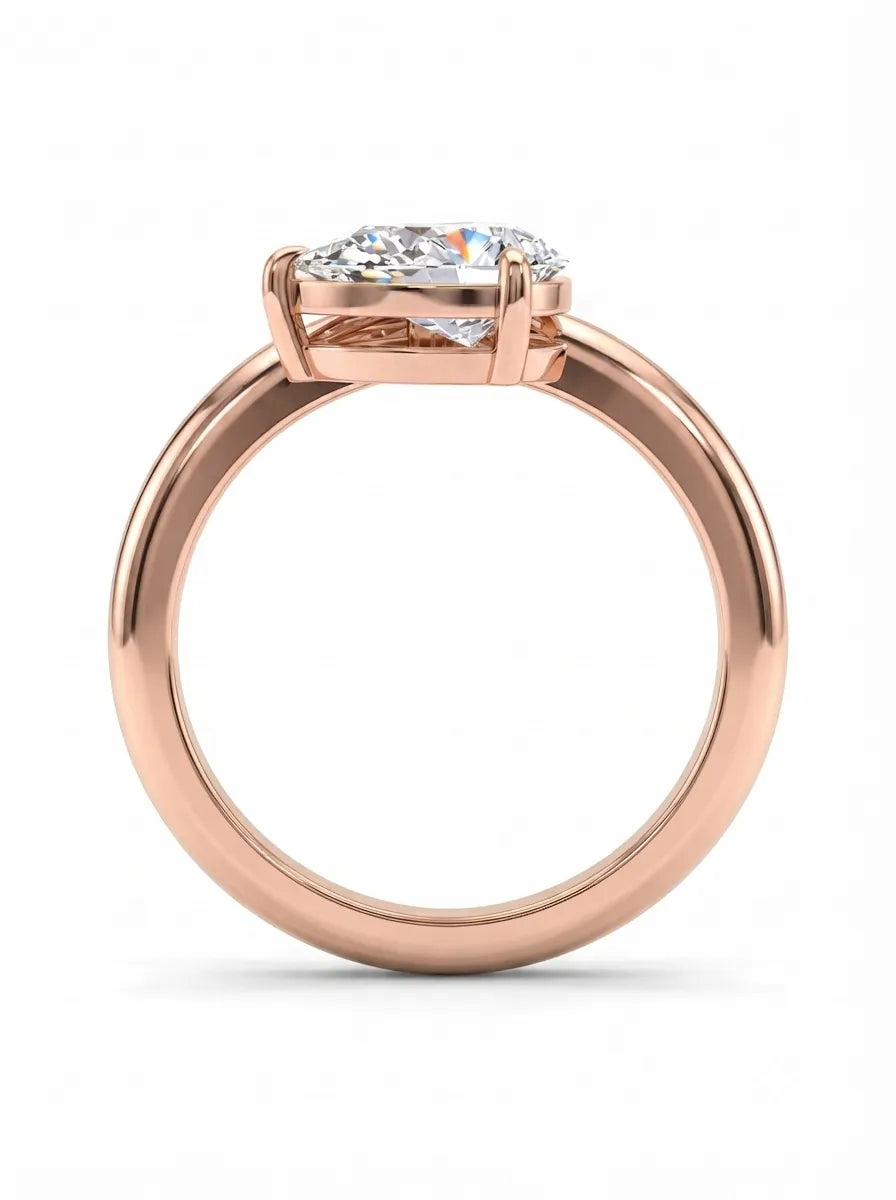 OctaPearl 1 ct Pear Curved Solitaire Lab Grown Diamond Engagement Ring