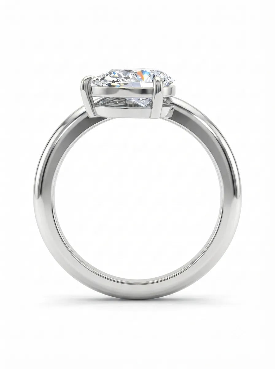 OctaPearl 1 ct Pear Curved Solitaire Lab Grown Diamond Engagement Ring