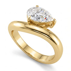 OctaPearl 1 ct Pear Curved Solitaire Lab Grown Diamond Engagement Ring - alternate view