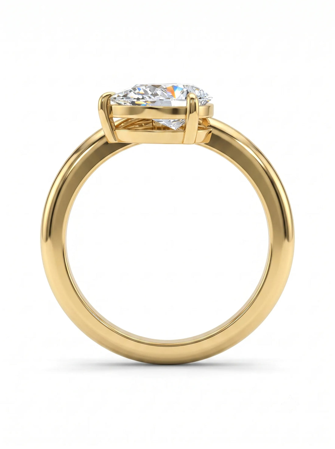 OctaPearl 1 ct Pear Curved Solitaire Lab Grown Diamond Engagement Ring