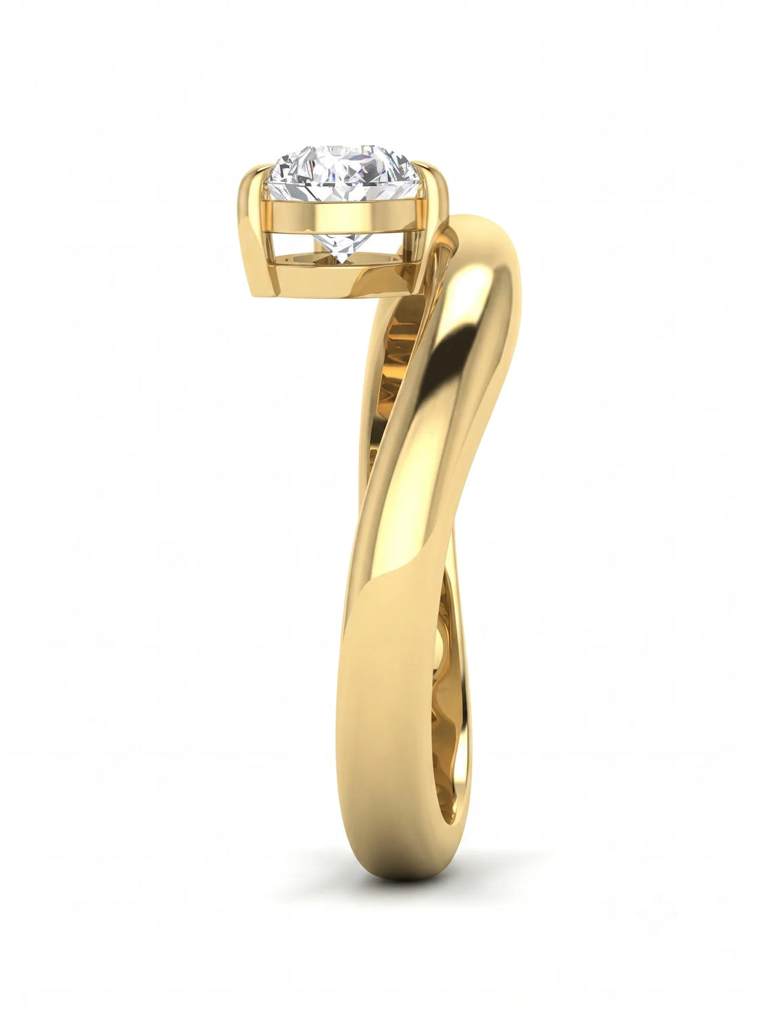 OctaPearl 1 ct Pear Curved Solitaire Lab Grown Diamond Engagement Ring