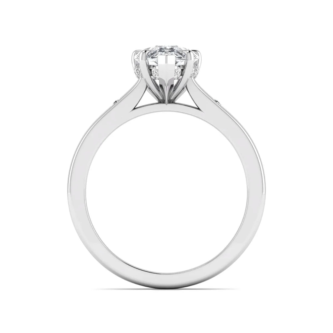 OctaPearl 2 ct Pear Cut Flush Set Hidden Halo Lab Grown Diamond Engagement Ring
