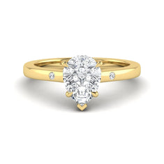 OctaPearl 2 ct Pear Cut Flush Set Hidden Halo Lab Grown Diamond Engagement Ring