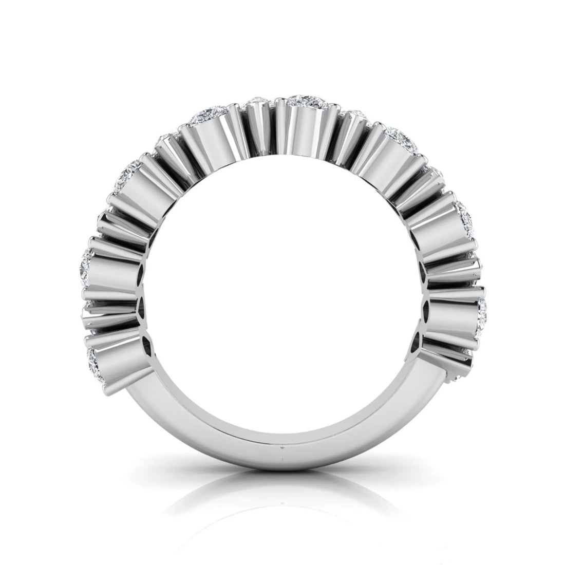 OctaPearl Pear Cut Lab Grown Diamond Half Eternity Wedding Band