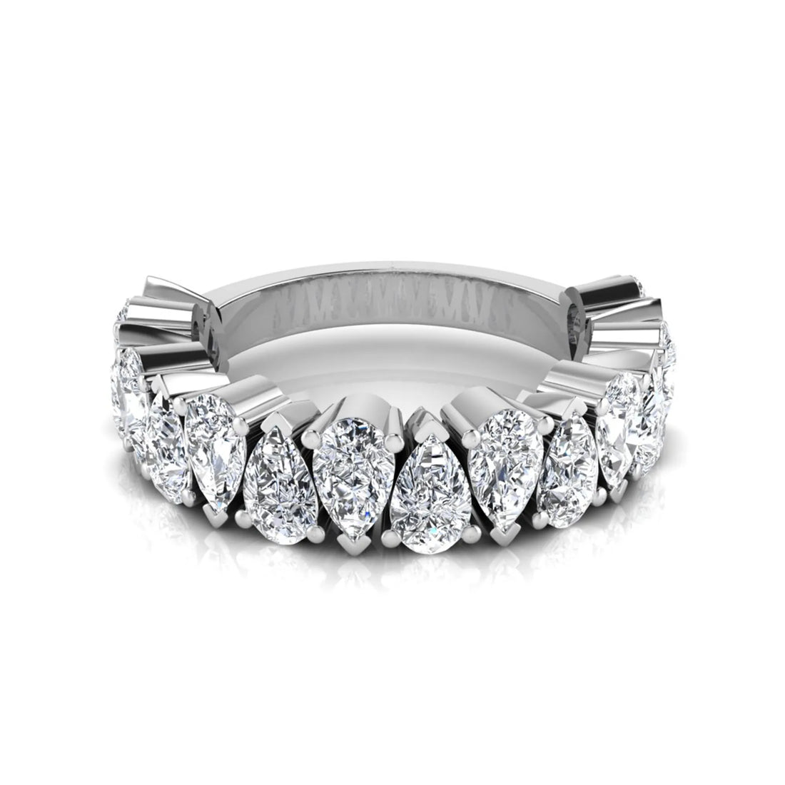 OctaPearl Pear Cut Lab Grown Diamond Half Eternity Wedding Band