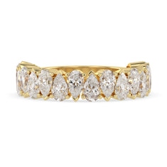 OctaPearl Pear Cut Lab Grown Diamond Half Eternity Wedding Band