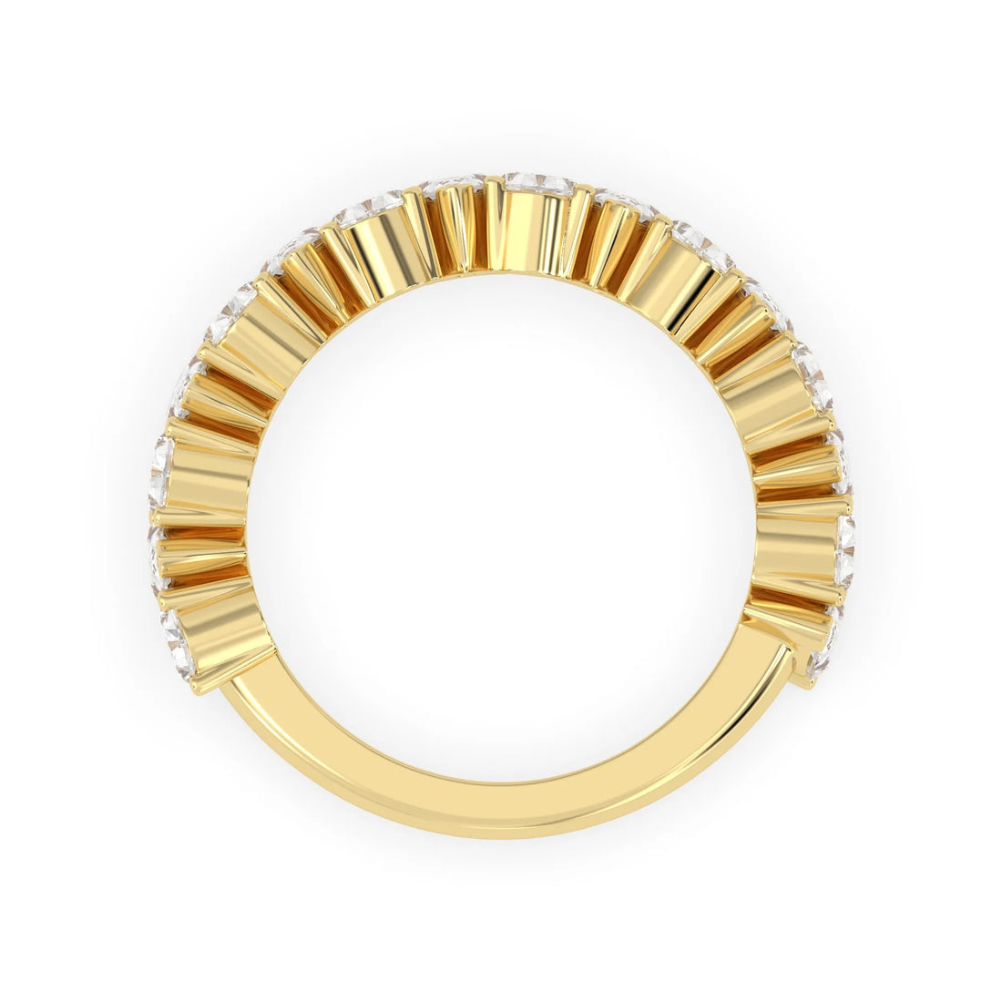 OctaPearl Pear Cut Lab Grown Diamond Half Eternity Wedding Band